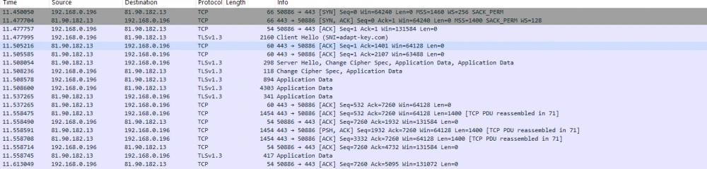 Packets when sending a single post request to the server