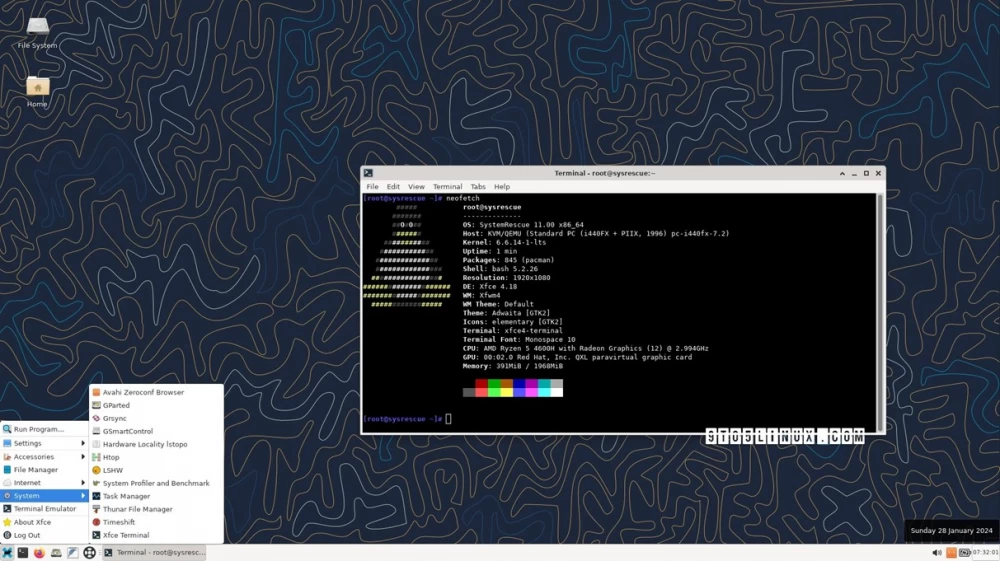 Screenshot of the Linux Solus distribution desktop with the unique Budgie environment