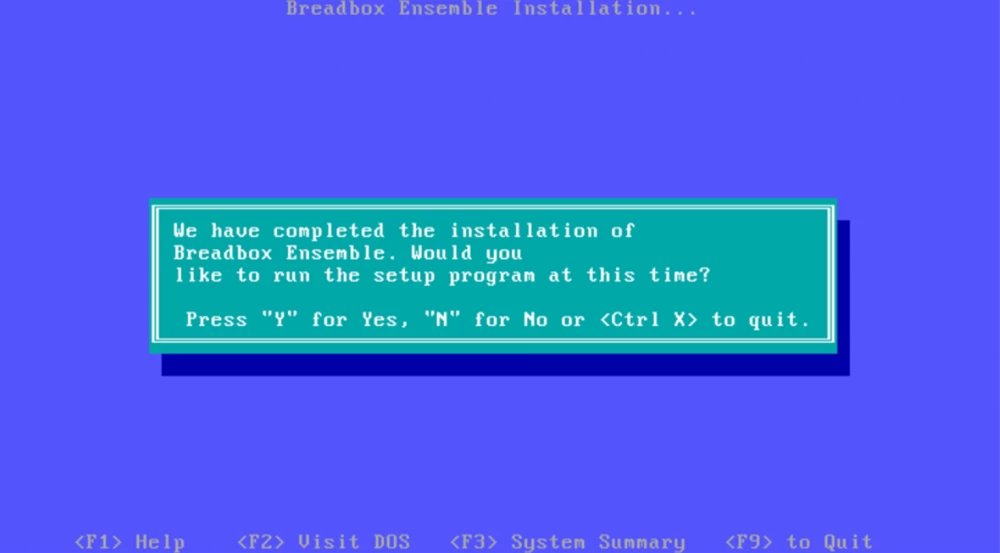 Breadbox Ensemble settings window with various configuration options.

