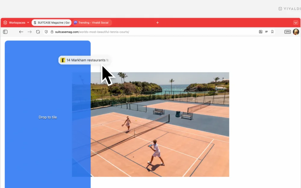 Vivaldi 7.8 — Place and Pin
