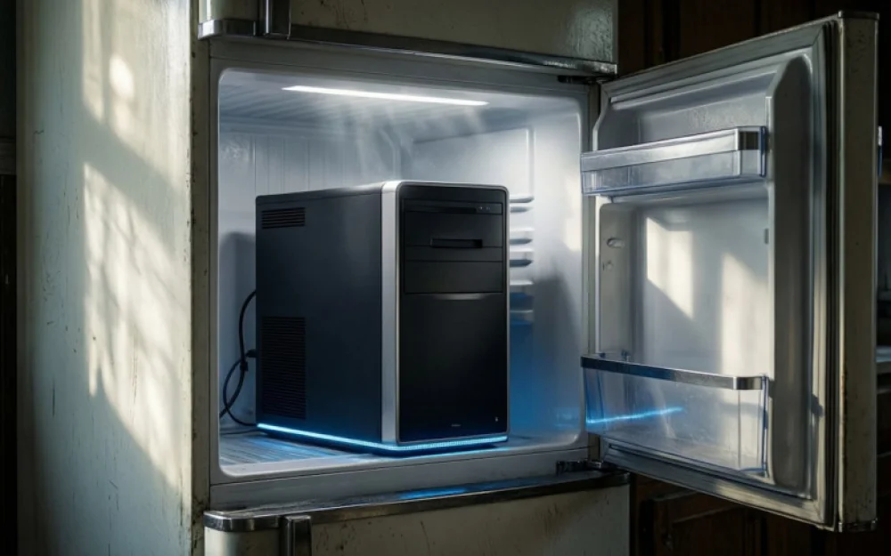 What happens if you build a computer in a refrigerator? Yes, in a real refrigerator