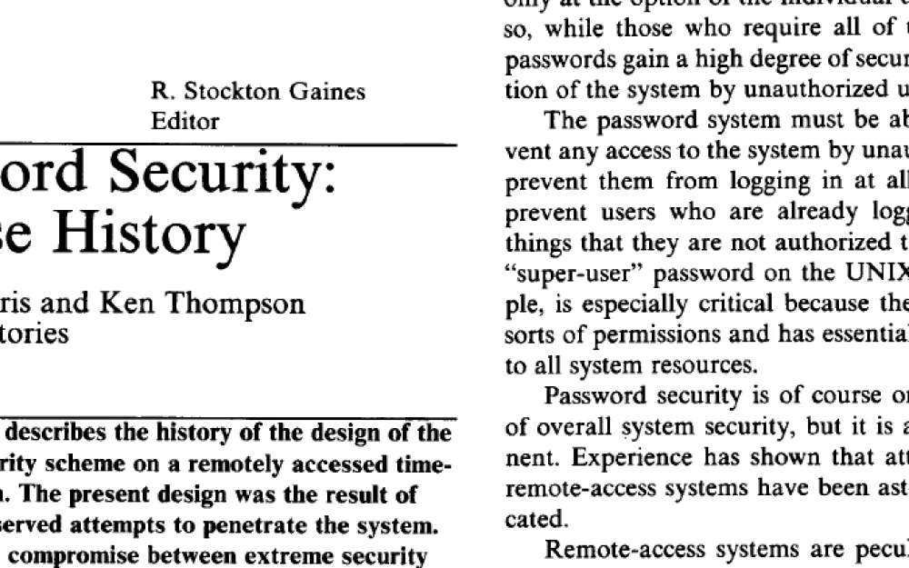 How password encryption came about