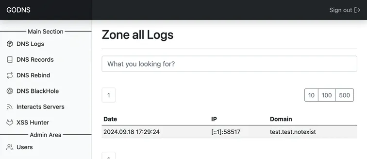The DNS sniffer analyzes network traffic to identify Blind vulnerabilities.
