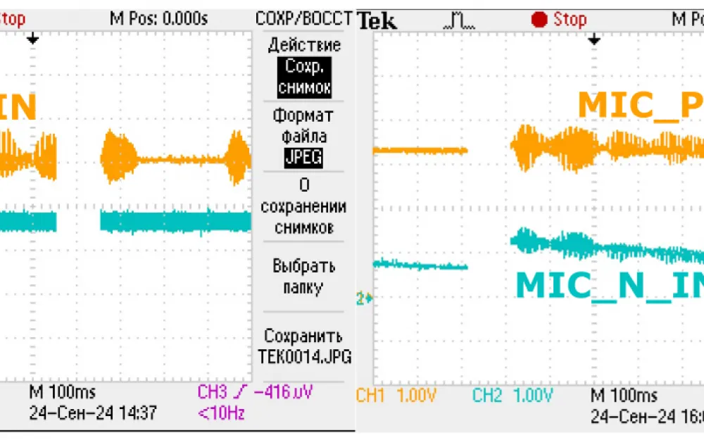 analog signal on the microphone