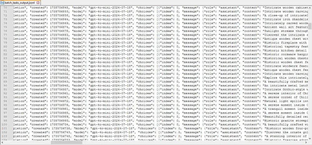 Package processing results