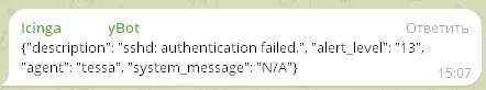 default in JSON format