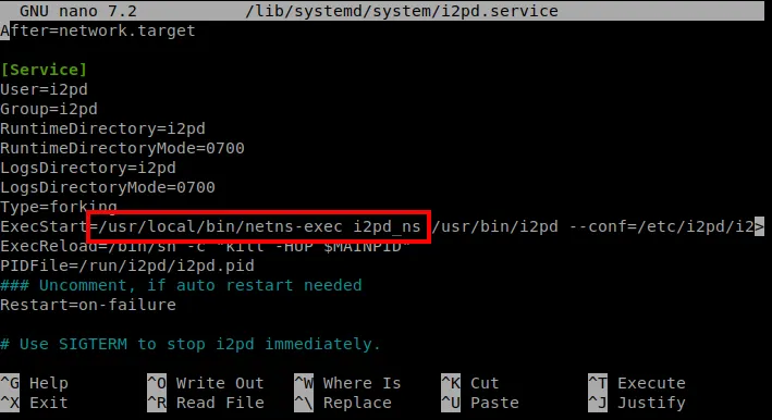 Scheme of VPN through I2P using WireGuard and i2pd