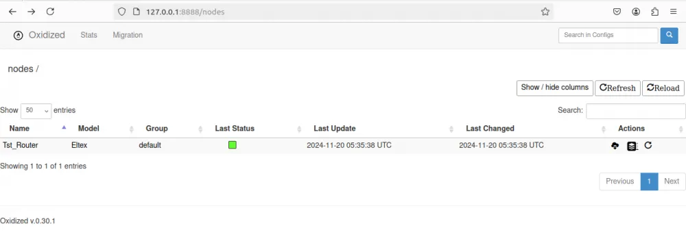 Eltex configuration management system based on Oxidized