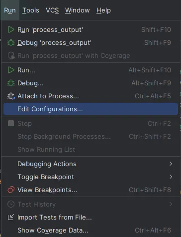Editing configurations