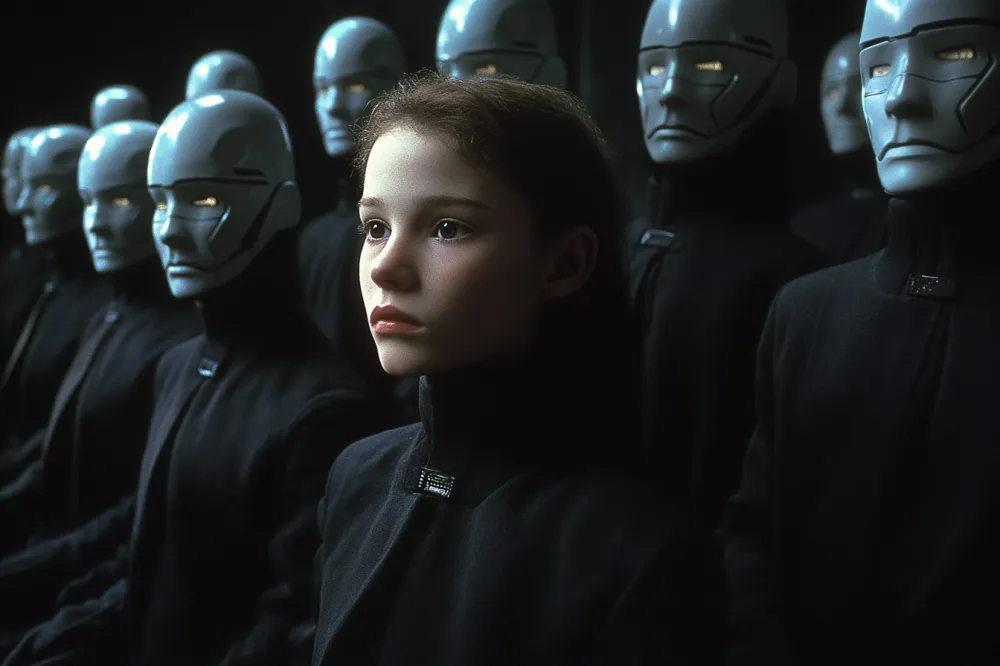 Illustration of powerful AI overcoming personal protection barriers, threatening data security.