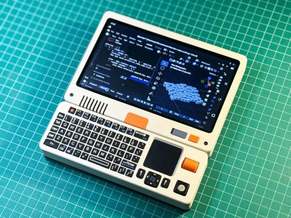 Pocket computer in the form of a retro game console with a color screen