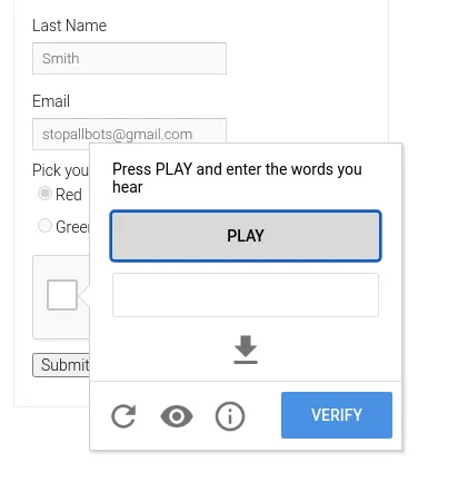 Modern CAPTCHA with images for object recognition.