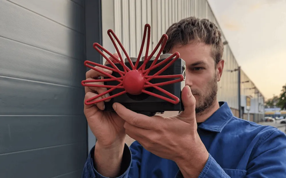 A camera without a lens that uses Stable Diffusion to create realistic images
