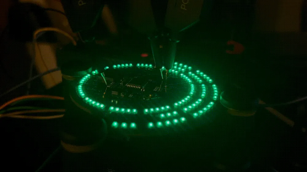 The LED blinks on the STM32 board