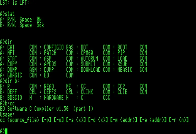 CP/M console (image source)
