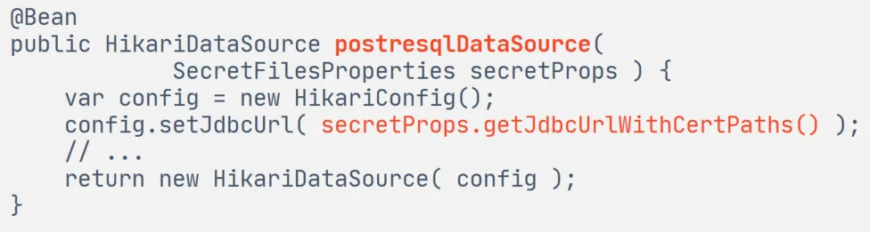 Obtaining and updating secrets in Spring services