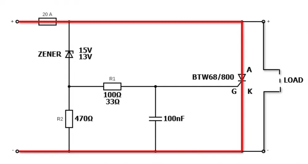 Crowbar circuit: reliable protection for a 12V power circuit