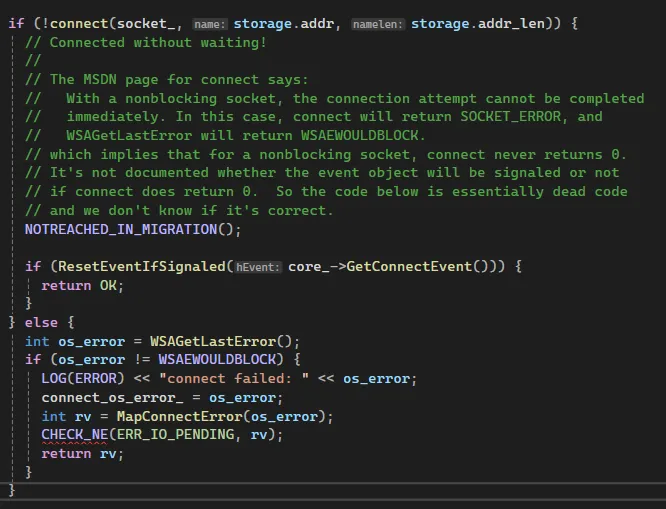 Establishing a TCP connection in the bowels of Chromium